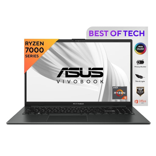 ASUS VIVOBOOK GO AMD RYZEN 5 7520U /16GB LPDDR5 / 512GB PCIE 3.0 SSD / 15.6 - INCH / FHD (1920 X 1080) OLED 16:9 /MIXED BLACK /BACKLIT KB / WIN 11 HOME / MS OFFICE LAPTOP E1504FAB - LK549WS - SWIFT PERIPHERALS90NB14I2-M00020