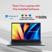 ASUS VIVOBOOK PRO 15 OLED INTEL CORE I5 12TH GEN 12450H - (16 GB/512 GB SSD/WINDOWS 11 HOME/4 GB GRAPHICS/NVIDIA GEFORCE RTX 3050) K6500ZC - L501WS GAMING LAPTOP (15.6 INCH, QUIET BLUE, 1.80 KG, WITH MS OFFICE) - SWIFT PERIPHERALS90NB0XK1-M00H70