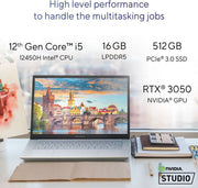 ASUS VIVOBOOK PRO 15 OLED INTEL CORE I5 12TH GEN 12450H - (16 GB/512 GB SSD/WINDOWS 11 HOME/4 GB GRAPHICS/NVIDIA GEFORCE RTX 3050) K6500ZC - L502WS GAMING LAPTOP (15.6 INCH, COOL SILVER, 1.80 KG, WITH MS OFFICE) - SWIFT PERIPHERALS90NB0XK2-M00HX0