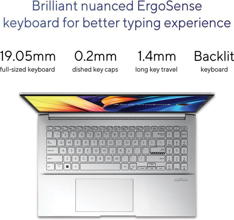 ASUS VIVOBOOK PRO 15 OLED INTEL CORE I5 12TH GEN 12450H - (16 GB/512 GB SSD/WINDOWS 11 HOME/4 GB GRAPHICS/NVIDIA GEFORCE RTX 3050) K6500ZC - L502WS GAMING LAPTOP (15.6 INCH, COOL SILVER, 1.80 KG, WITH MS OFFICE) - SWIFT PERIPHERALS90NB0XK2-M00HX0