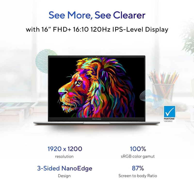 ASUS VIVOBOOK PRO 16, INTEL CORE I9 11TH GEN, 16 INCH (40.64 CM) FHD+ 120HZ, THIN & LIGHT LAPTOP (16GB/512GB SSD/4GB RTX 3050/WIN 11/OFFICE 2021/ALEXA/BACKLIT KB/FP SENSOR/SILVER/1.9 KG), K6602HC - N1902WS - SWIFT PERIPHERALS90NB0YU2-M005F0