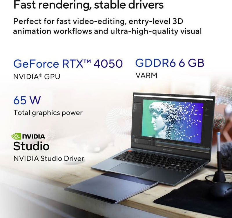 ASUS VIVOBOOK PRO 16 OLED FOR CREATOR, INTEL H - SERIES INTEL CORE I9 13TH GEN 13900H - (16 GB/1 TB SSD/WINDOWS 11 HOME/6 GB GRAPHICS/NVIDIA GEFORCE RTX 4050/120 HZ/65 TGP) K6602VU - LZ951WS GAMING LAPTOP - SWIFT PERIPHERALS90NB1151-M001C0