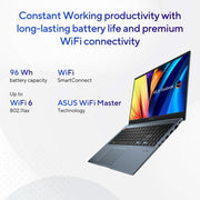 ASUS VIVOBOOK PRO 16 OLED FOR CREATOR, INTEL H - SERIES INTEL CORE I9 13TH GEN 13900H - (16 GB/1 TB SSD/WINDOWS 11 HOME/6 GB GRAPHICS/NVIDIA GEFORCE RTX 4050/120 HZ/65 TGP) K6602VU - LZ951WS GAMING LAPTOP - SWIFT PERIPHERALS90NB1151-M001C0