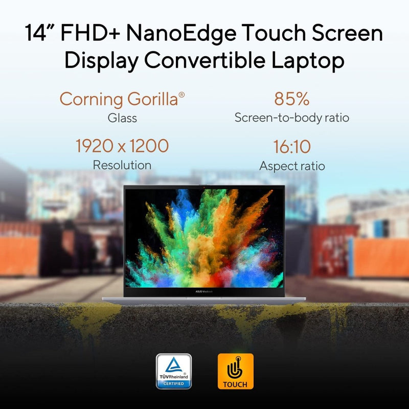ASUS VIVOBOOK S 14 FLIP (2022), 14 - INCH (35.56 CMS) FHD+ 16:10 TOUCH, AMD RYZEN 7 5800HS, 2 - IN - 1 LAPTOP (16GB/512GB SSD/INTEGRATED GRAPHICS/WINDOWS 11/OFFICE 2021/SILVER/1.5 KG), TN3402QA - LZ741WS - SWIFT PERIPHERALS90NB0WT2-M00AM0