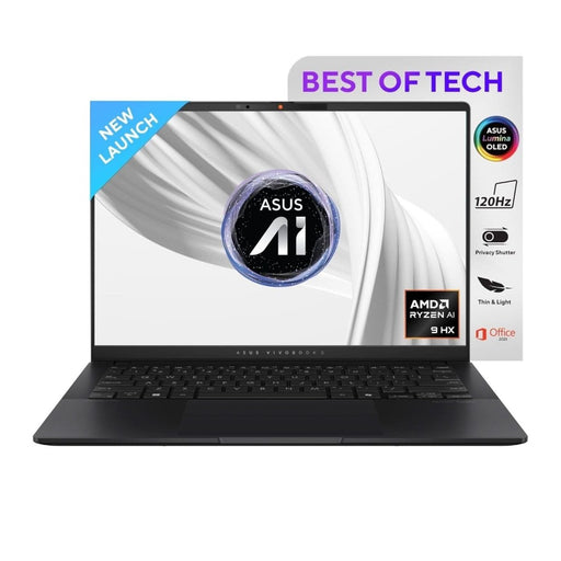 ASUS VIVOBOOK S 14 OLED, 3K OLED 16:10, 120HZ 400 NITS, AMD RYZEN AI 9 HX 370 PROCESSOR 2.0GHZ, BUILT - IN AI (24GB RAM/512GB SSD/WINDOWS 11/OFFICE 2021/NEUTRAL BLACK/1.3 KG), M5406WA - PP961WS - SWIFT PERIPHERALS90NB14P3-M00080