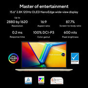 ASUS VIVOBOOK S 15 OLED (2023), INTEL CORE EVO I5 - 13500H 13TH GEN, 15.6" (39.62 CM) 2.8K 120HZ OLED, THIN & LIGHT LAPTOP (16GB/1TB SSD/IRIS XE/WIN 11/OFFICE 2021/75WHR/WHITE/1.7 KG), S5504VA - MA554WS - SWIFT PERIPHERALS90NB0ZK4-M00890