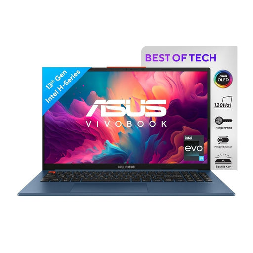 ASUS VIVOBOOK S 15 OLED, INTEL CORE I9 - 13900H 13TH GEN, 15.6" (39.62 CM) 3K OLED, THIN AND LIGHT LAPTOP (16 GB RAM/1TB SSD/WIN11/OFFICE 2021/BACKLIT/FINGERPRINT/75WHR /BLUE/3.75 KG), S5504VA - MA951WS - SWIFT PERIPHERALS90NB0ZK1-M00830