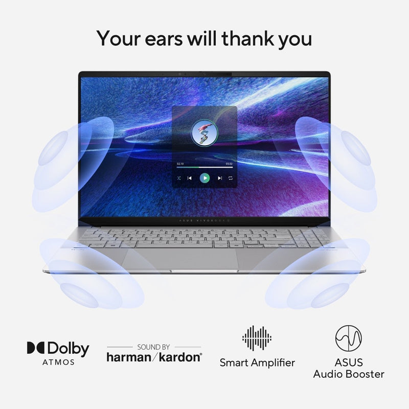 ASUS VIVOBOOK S 15 OLED, QUALCOMM AI POWERED LAPTOP,SNAPDRAGON X PLUS X1P 42 100(16GB/1TB/QUALCOMM ADRENO GPU/15.6 INCH 3K/WINDOWS 11 HOME)S5507QA - MA551WS - SWIFT PERIPHERALSS5507QA-MA551WS