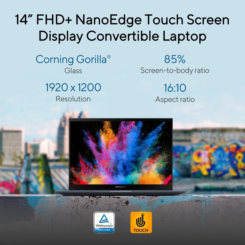 ASUS VIVOBOOK S14 FLIP TP3402VAO - LZ619WS [CI5 - 13420H/16GB/512GB SSD/WIN11 HOME+MS24/14.0" TOUCH/INTEGRATED GRAPHICS/1 YEAR(S)/BLUE] - SWIFT PERIPHERALS1094885