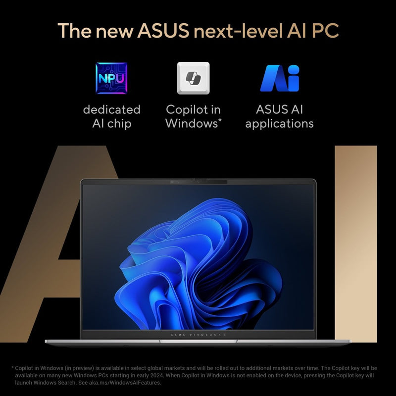 ASUS VIVOBOOK S14 OLED M5406WA - PP962WS [R9 - HX370 RYZEN/24GB/512GB SSD/WIN11 HOME+MSO/14.0 INCH/INTEGRATED GRAPHICS /1 YEAR(S)/SILVER] - SWIFT PERIPHERALS1090133