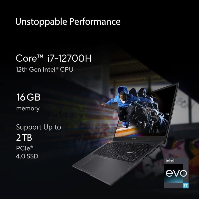 ASUS VIVOBOOK S15 OLED 2022, 15.6" 39.62 CM FHD OLED, INTEL CORE EVO I7 - 12700H 12TH GEN, THIN AND LIGHT LAPTOP (16GB/512GB SSD/IRIS XE GRAPHICS/WINDOWS 11/OFFICE 2021/BLACK/1.8 KG), S3502ZA - L702WS - SWIFT PERIPHERALS90NB0WK2-M00AB0
