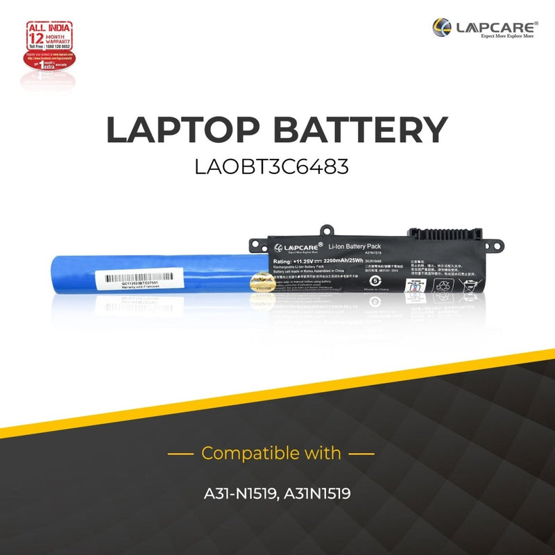 Asus VivoBook X540 Series Compatible Laptop Battery 11.1V 2000mAh 3 Cell - SWIFT PERIPHERALSLAOBT3C6483