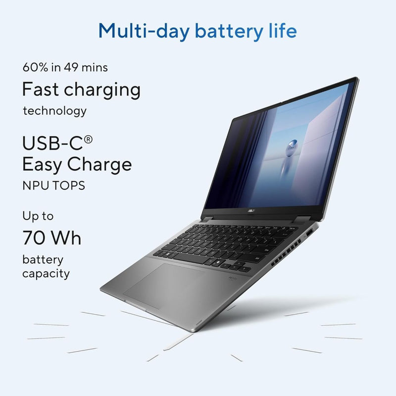 ASUS VIVOBOOKFLIP OLED TP3407SA - QL025WS [ULTRA7 - 256V 14TH GEN/16GB/512GB SSD/WIN11 HOME+MSO/14.0 INCH TOUCH/INTEGRATED GRAPHICS /1 YEAR(S)/GREY] - SWIFT PERIPHERALS1092340