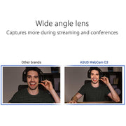 ASUS Webcam C3 1080P HD Web Camera with Built - in Mic and 360° Rotation - SWIFT PERIPHERALSC3