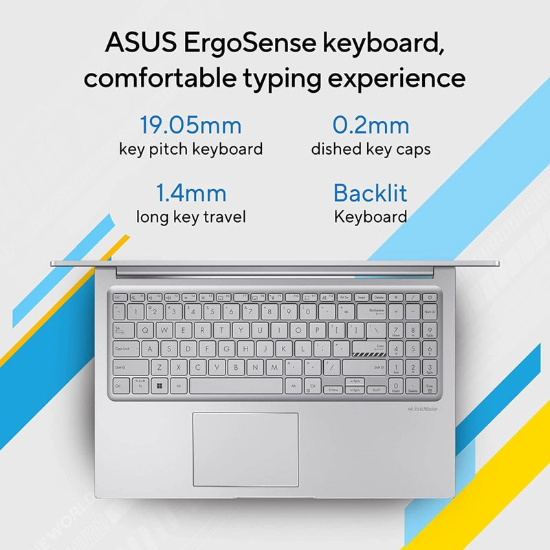 ASUS X1504VA - NJ322WS [CI3 - 1315U 13TH GEN/8GB DDR4/512GB SSD/WIN 11 HOME +MSO/15.6 INCH/INTEGRATED GRAPHICS /1 YEAR(S)/SILVER] - SWIFT PERIPHERALS1085028