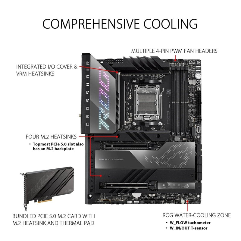 ASUS X670E CROSSHAIR HERO AMD AM5 MOTHERBOARD - SWIFT PERIPHERALS1083529