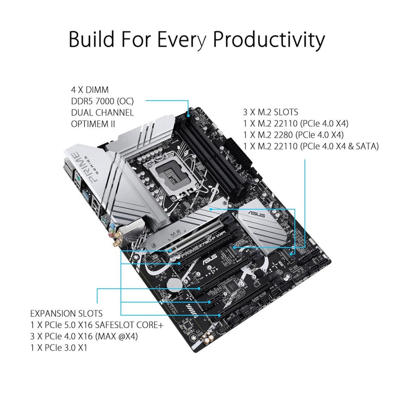 ASUS Z790 - P PRIME CSM DDR5 INTEL LGA1700 MOTHERBOARD - SWIFT PERIPHERALS1083175