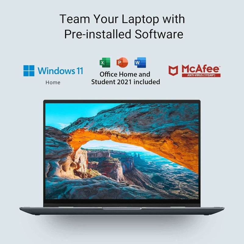 ASUS ZENBOOK 14 FLIP OLED (2022), 14 INCH (35.56 CMS) 2.8K OLED 16:10 90HZ TOUCH, CORE I7 - 12700H 12TH GEN, 2 - IN - 1 LAPTOP (16GB/512GB SSD/IRIS XE GRAPHICS/WIN 11/OFFICE 2021/GREY/1.4 KG), UP5401ZA - KN701WS - SWIFT PERIPHERALS90NB0XL1-M00120