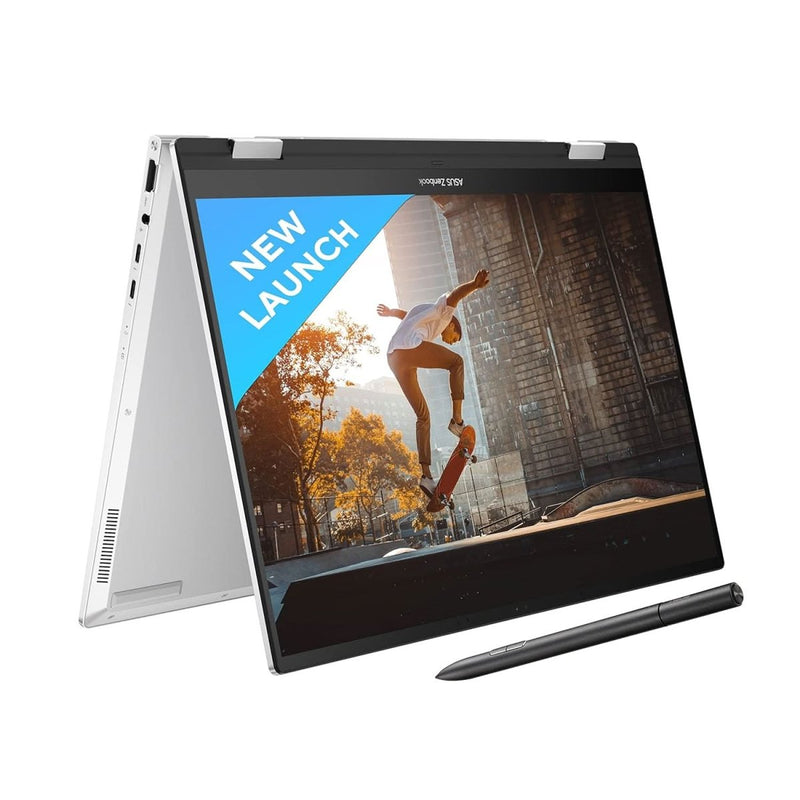 ASUS ZENBOOK 14 FLIP OLED (2023), INTEL CORE EVO I5 - 1340P 13TH GEN, 14 INCH (35.56 CM) 2.8K 90HZ OLED, THIN & LIGHT LAPTOP (16GB/512GB SSD/WINDOWS 11/OFFICE 2021/75WHR/SILVER/1.5 KG) UP3404VA - KN543WS - SWIFT PERIPHERALS90NB10E3-M001H0
