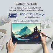 ASUS ZENBOOK 14 FLIP OLED (2023), INTEL CORE I7 - 1360P 13TH GEN, 14 INCH (35.56 CM) 2.8K 90HZ OLED, THIN & LIGHT LAPTOP (16GB/512GB SSD/IRIS XE/WIN 11/OFFICE 2021/75W BATTERY/BLUE/1.5 KG), UP3404VA - KN742WS - SWIFT PERIPHERALS90NB10E2-M001F0