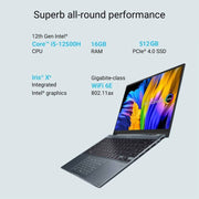ASUS ZENBOOK 14 FLIP OLED INTEL H - SERIES INTEL CORE I5 12TH GEN 12500H - (16 GB/512 GB SSD/WINDOWS 11 HOME) UP5401ZA - KU541WS 2 IN 1 LAPTOP (14 INCH, PINE GREY, 1.40 KG, WITH MS OFFICE) - SWIFT PERIPHERALS90NB0XL1-M007X0