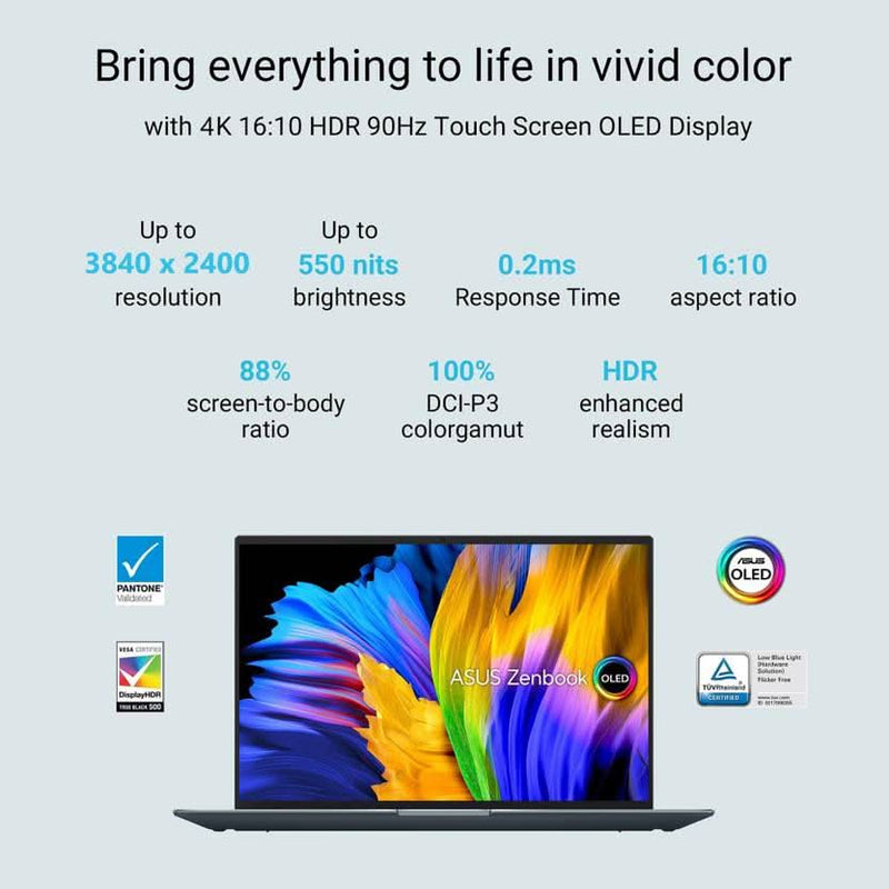 ASUS ZENBOOK 14 FLIP OLED INTEL H - SERIES INTEL CORE I5 12TH GEN 12500H - (16 GB/512 GB SSD/WINDOWS 11 HOME) UP5401ZA - KU541WS 2 IN 1 LAPTOP (14 INCH, PINE GREY, 1.40 KG, WITH MS OFFICE) - SWIFT PERIPHERALS90NB0XL1-M007X0