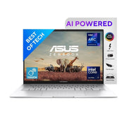 ASUS ZENBOOK 14, INTEL CORE ULTRA 7, 14 INCH 3K OLED 16:10 120 HZ, THIN & LIGHT LAPTOP, BUILT - IN AI (32GB RAM/1 TB//WIN 11/OFFICE 2021/BACKLIT/TOUCHSCREEN/75WHR /FOGGY SILVER/1.28 KG), UX3405MA - PZ761WS - SWIFT PERIPHERALS90NB11R4-M00DE0