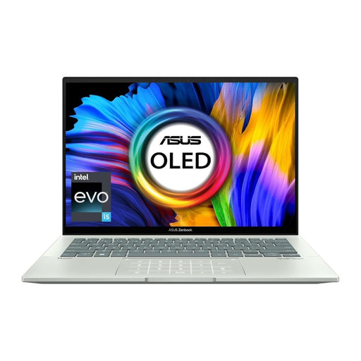 ASUS ZENBOOK 14 OLED (2022), 14" (35.56 CMS) 2.8K OLED 16:10 90HZ, INTEL CORE I5 - 1240P 12TH GEN, THIN AND LAPTOP (16GB/512GB SSD/IRIS XE GRAPHICS/WIN 11/OFFICE 2021/CELADON/1.39 KG), UX3402ZA - KM532WS - SWIFT PERIPHERALS90NB0WC2-M003K0