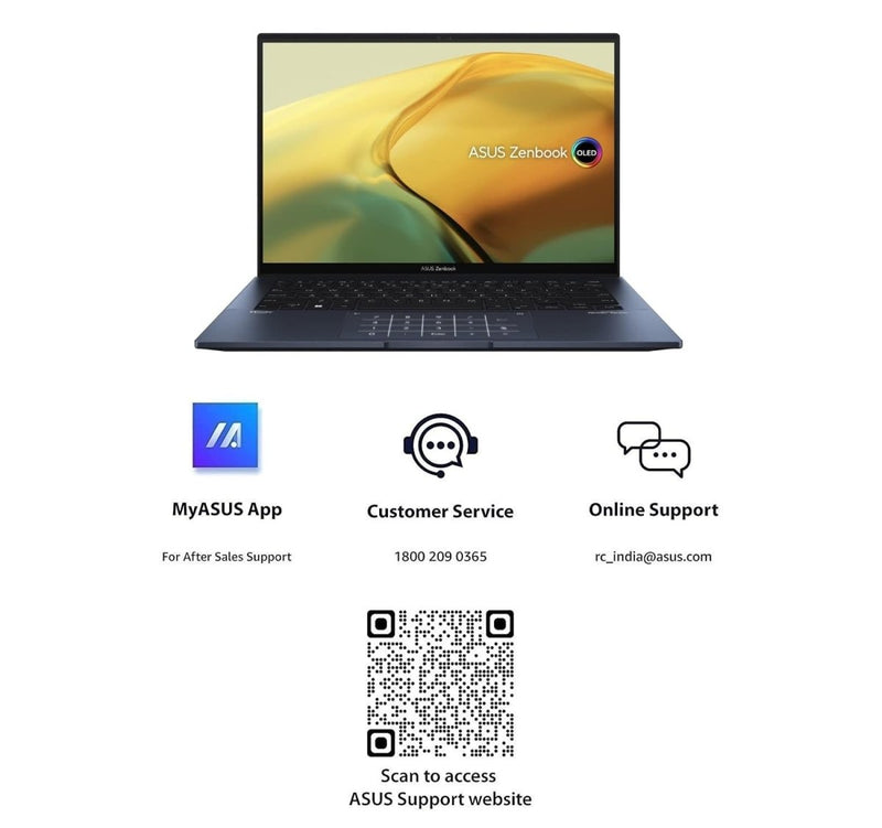 ASUS ZENBOOK 14 OLED (2023), INTEL CORE I7 - 1360P 13TH GEN, 14" (35.56 CM) 2.8K 90HZ OLED, THIN & LIGHT LAPTOP (16GB/512GB SSD/IRIS XE/WIN 11/OFFICE 2021/75W BATTERY/BLUE/1.39 KG), UX3402VA - KN741WS - SWIFT PERIPHERALS90NB10G3-M005P0
