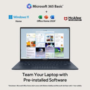 ASUS ZENBOOK 14 OLED (2025) WITH OFFICE 2024 + M365 BASIC*, AI PC INTEL CORE ULTRA 7 255H - (32 GB/1 TB SSD/WINDOWS 11 HOME) UX3405CA - PZ163WS THIN AND LIGHT LAPTOP (14 INCH, PONDER BLUE, 1.28 KG, WITH MS OFFICE) - SWIFT PERIPHERALS90NB14W3-M00EA0