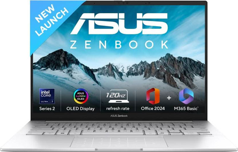 ASUS ZENBOOK 14 OLED AI UX3405CA - PZ348WS [ULTRA7 - 255H/32GB/1TB SSD/WIN11 HOME+MSO/14.0" TOUCH/INTEGRATED GRAPHICS/1 YEAR(S)/SILVER] - SWIFT PERIPHERALS1093832