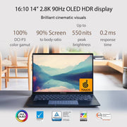 ASUS ZENBOOK 14 OLED TOUCH INTEL EVO P - SERIES INTEL CORE I5 12TH GEN 1240P - (16 GB/512 GB SSD/WINDOWS 11 HOME) UX3402ZA - KN531WS THIN AND LIGHT LAPTOP (14 INCH, PONDER BLUE, 1.39 KG, WITH MS OFFICE) - SWIFT PERIPHERALS90NB0WC3-M013Y0