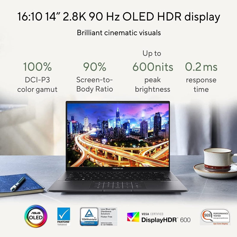 ASUS ZENBOOK 14 OLED UM3402YA - KM541WS [R5 - 7530U RYZEN/16GB DDR4/512GB SSD/NO DVD/WIN11 HOME+MSO/14.0 INCH/INTEGRATED GRAPHICS/1 YEAR/BLACK] - SWIFT PERIPHERALS1084632