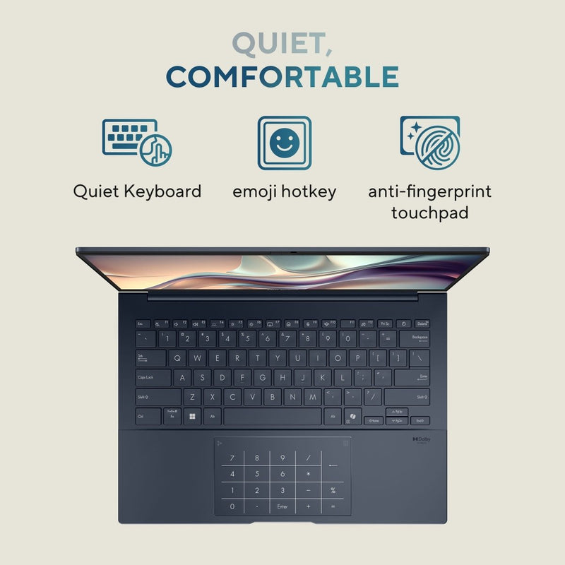 ASUS ZENBOOK 14 OLED UX3405CA - PZ162WS [ULTRA5 - 225H/16GB/1TB SSD/WIN11 HOME+MS24/14.0"/INTEGRATED GRAPHICS/1 YEAR(S)/BLUE] - SWIFT PERIPHERALS1096067
