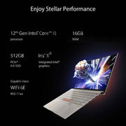 ASUS ZENBOOK 14X OLED SPACE EDITION TOUCHSCREEN INTEL H - SERIES INTEL CORE I5 12TH GEN 12500H - (16 GB/512 GB SSD/WINDOWS 11 HOME) UX5401ZAS - KN521WS THIN AND LIGHT LAPTOP (14 INCH, TITANIUM, 1.40 KG, WITH MS OFFICE) - SWIFT PERIPHERALS90NB0WV7-M000A0