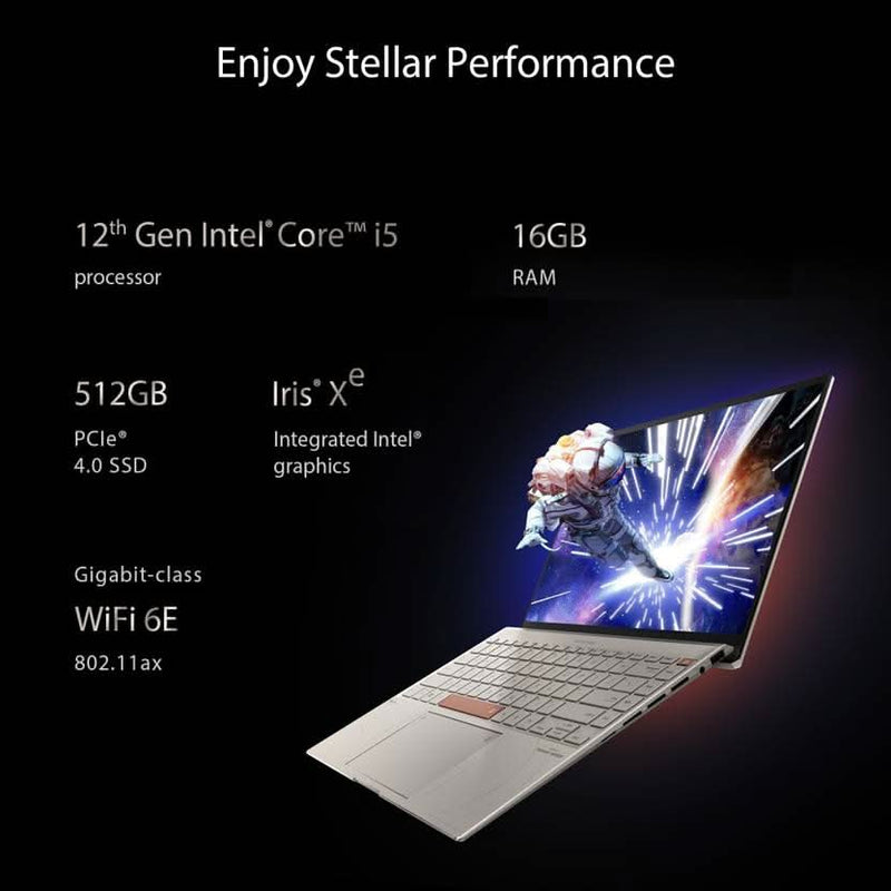 ASUS ZENBOOK 14X OLED SPACE EDITION TOUCHSCREEN INTEL H - SERIES INTEL CORE I5 12TH GEN 12500H - (16 GB/512 GB SSD/WINDOWS 11 HOME) UX5401ZAS - KN521WS THIN AND LIGHT LAPTOP (14 INCH, TITANIUM, 1.40 KG, WITH MS OFFICE) - SWIFT PERIPHERALS90NB0WV7-M000A0