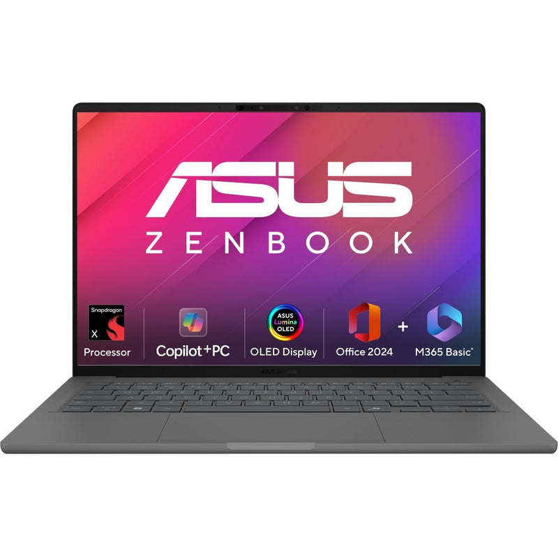 ASUS ZENBOOK A14 OLED UX3407QA - QD259WS [X1 - 26 - 100/16GB/512GB SSD/WIN11 HOME+MS24/14.0"/INTEGRATED GRAPHICS/1 YEAR(S)/GREY] - SWIFT PERIPHERALS1092767