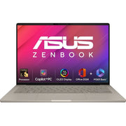 ASUS ZENBOOK A14, SNAPDRAGON X ELITE PROCESSOR,(QUALCOMM ADRENO IGPU/16GB RAM/512GB SSD/WINDOWS 11 HOME/MS OFFICE 365 BASIC (1YEAR)*/14 INCH FHD+ OLED/AI PC/ZABRISKIE BEIGE/0.98 KG), UX3407RA - QD054WS - SWIFT PERIPHERALS90NB16G1-M004W0