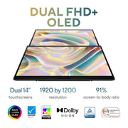 ASUS ZENBOOK DUO OLED 2024 UX8406MA - QL761WS LAPTOP (INTEL CORE ULTRA 7 155H/ 32GB/ 1TB SSD/ WIN11) - SWIFT PERIPHERALS1089727
