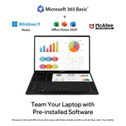 ASUS ZENBOOK DUO,14 INCH 3K (2880 X 1800) OLED, TOUCH SCREEN,INTEL CORE ULTRA 9,(32GB RAM/1 TB/INTEL ARC IGPU/WINDOWS 11/MS OFFICE 365 BASIC(1YEAR)*/OFFICE HOME 2024/INKWELL GRAY/1.65 KG),UX8406CA - PZ106WS - SWIFT PERIPHERALSUX8406CA-PZ106WS