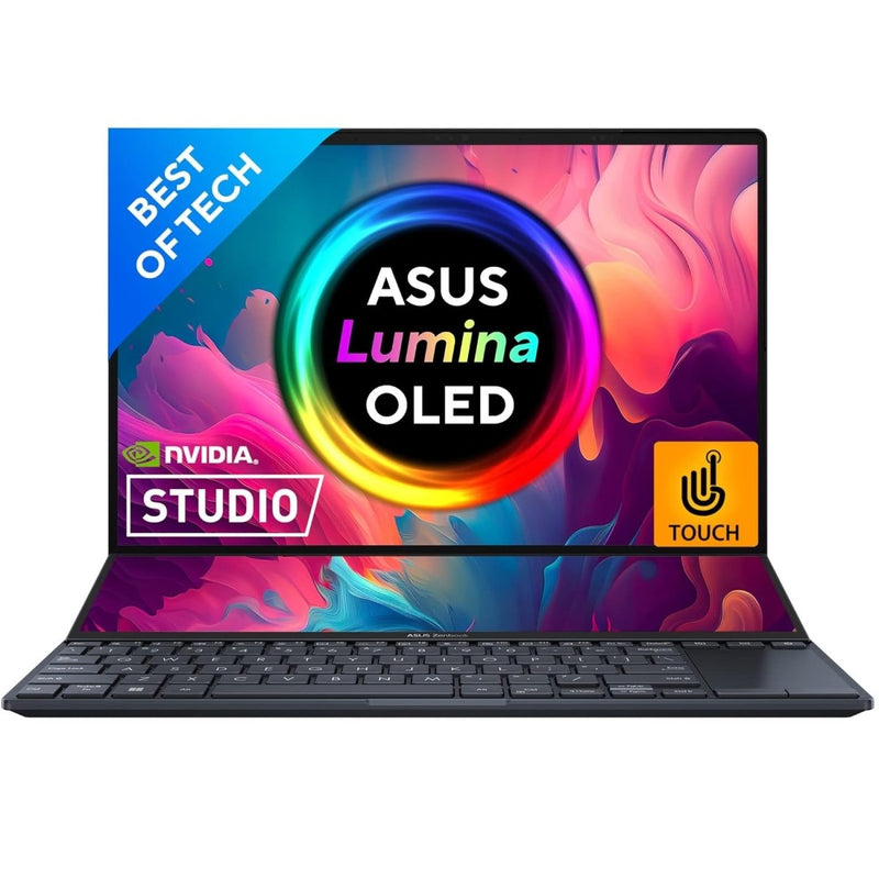 ASUS ZENBOOK PRO 14 DUO OLED (2022) DUAL SCREEN, 14.5" (32.35 CM) 120HZ TOUCH, CREATOR/GAMING LAPTOP, INTEL EVO CORE I9 12TH GEN, (32GB/1TB SSD/4GB RTX 3050 TI/WIN11/BLACK/1.75 KG) UX8402ZE - LM921WS - SWIFT PERIPHERALS90NB0X82-M002N0