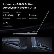ASUS ZENBOOK PRO 14 DUO OLED 2023, INTEL CORE I9 - 13900H 13TH GEN, TOUCH 14.5 - INCH 2.8K 120HZ, DUAL SCREEN LAPTOP (32GB/1TB SSD/NVIDIA GEFORCE RTX 4050 /WIN11/76WHR/BLACK/1.75 KG),UX8402VU - MZ961WS - SWIFT PERIPHERALS90NB10X2-M001J0
