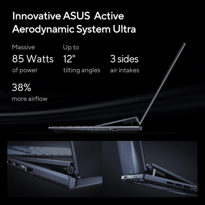 ASUS ZENBOOK PRO 14 DUO OLED 2023, INTEL CORE I9 - 13900H 13TH GEN, TOUCH 14.5 - INCH 2.8K 120HZ, DUAL SCREEN LAPTOP (32GB/1TB SSD/NVIDIA GEFORCE RTX 4050 /WIN11/76WHR/BLACK/1.75 KG),UX8402VU - MZ961WS - SWIFT PERIPHERALS90NB10X2-M001J0