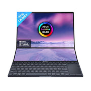 ASUS ZENBOOK PRO 14 DUO OLED 2023, INTEL CORE I9 - 13900H 13TH GEN, TOUCH 14.5 - INCH 2.8K 120HZ, DUAL SCREEN LAPTOP (32GB/1TB SSD/NVIDIA GEFORCE RTX 4050 /WIN11/76WHR/BLACK/1.75 KG),UX8402VU - MZ961WS - SWIFT PERIPHERALS90NB10X2-M001J0