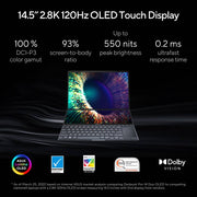 ASUS ZENBOOK PRO 14 DUO OLED FOR CREATOR, INTEL H - SERIES INTEL CORE I5 13TH GEN 13500H - (16 GB/1 TB SSD/WINDOWS 11 HOME/6 GB GRAPHICS/NVIDIA GEFORCE RTX 4050/120 HZ/65 TGP) UX8402VU - MZ551WS GAMING LAPTOP (14.5 INCH, TECH BLACK, 1.75 KG, WITH MS OFFICE) - SWIFT PERIPHERALS90NB10X2-M003X0