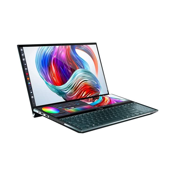 ASUS ZENBOOK PRO DUO, INTEL CORE I7 9TH GEN 15.6 INCH 4K UHD OLED TOUCH LAPTOP (32GB RAM/1TB NVME SSD/WINDOWS 10/6GB RTX 2060 GRAPHICS CARD/CELESTIAL BLUE/2.50 KG), UX581GV - HM7201T - SWIFT PERIPHERALS101620