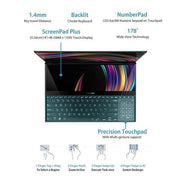 ASUS ZENBOOK PRO DUO, INTEL CORE I7 9TH GEN 15.6 INCH 4K UHD OLED TOUCH LAPTOP (32GB RAM/1TB NVME SSD/WINDOWS 10/6GB RTX 2060 GRAPHICS CARD/CELESTIAL BLUE/2.50 KG), UX581GV - HM7201T - SWIFT PERIPHERALS101620