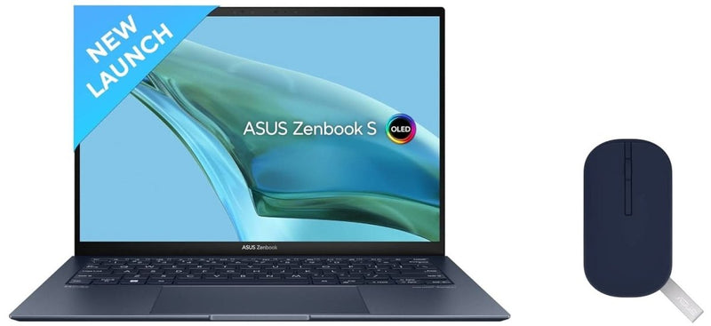 ASUS ZENBOOK S 13 OLED (2023), 1KG WEIGHT & 1CM THIN, INTEL CORE EVO I7 - 1355U 13TH GEN, 13.3 INCH 2.8K OLED, (16GB RAM & 1TB SSD), UX5304VA - NQ741WS MARSHMALLOW MD100 MOUSE (BLUE) - SWIFT PERIPHERALS90NB0Z93-M009C0