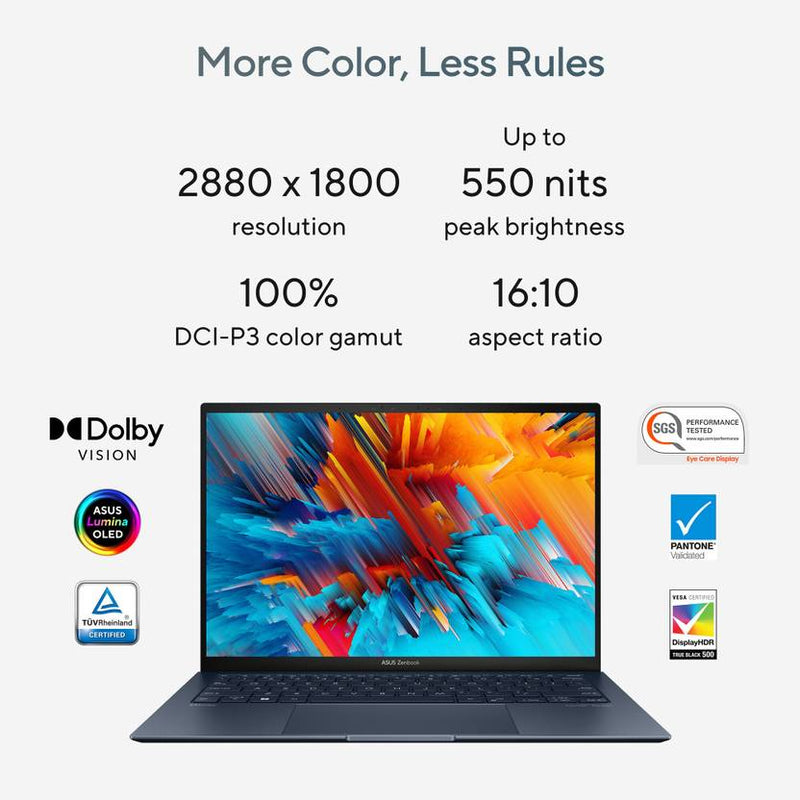 ASUS ZENBOOK S 13 OLED (2023), 1KG WEIGHT & 1CM THIN, INTEL CORE EVO I7 - 1355U 13TH GEN, 13.3 INCH 2.8K OLED, (16GB RAM & 1TB SSD), UX5304VA - NQ741WS MARSHMALLOW MD100 MOUSE (BLUE) - SWIFT PERIPHERALS90NB0Z93-M009C0