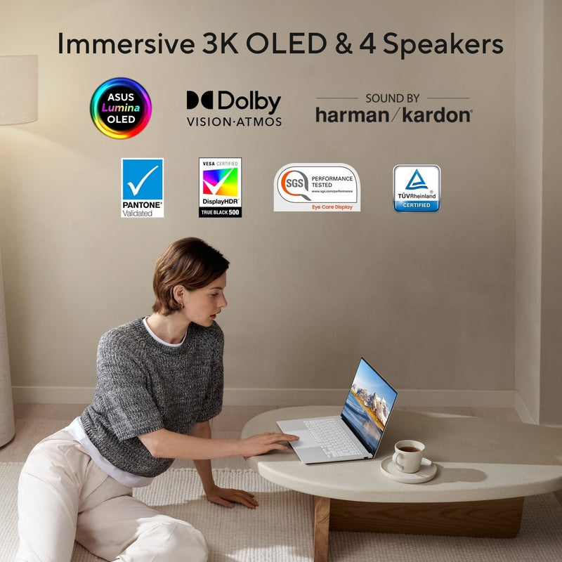 ASUS ZENBOOK S 14 OLED, INTEL AI POWERED LAPTOP, INTEL CORE ULTRA 7 256V (16GB/512GB/INTEL ARC GRAPHICS/14.0 INCH 3K/WINDOWS 11 HOME) UX5406SA - PV356WS - SWIFT PERIPHERALS90NB14F2-M00JF0